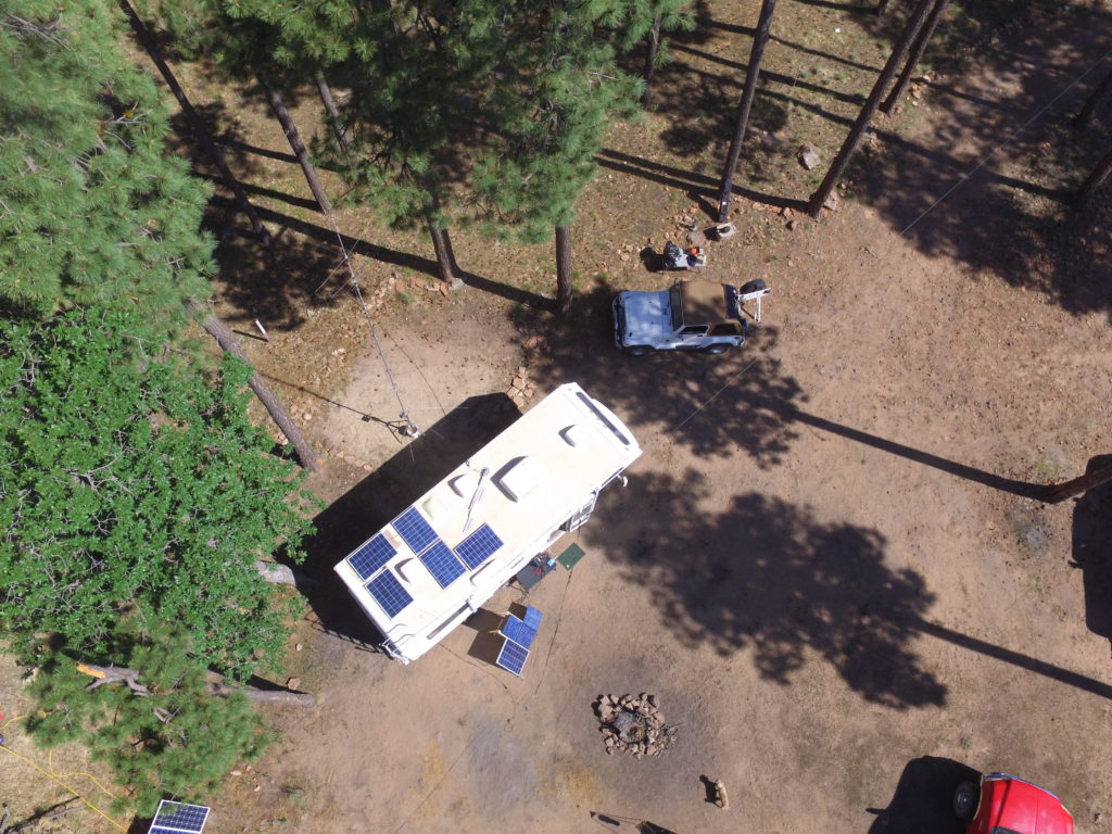 drone image of the RV