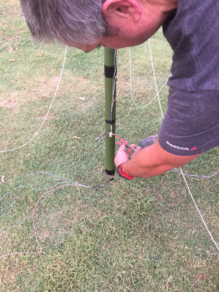 attaching the radials for the ethernet vertical antenna