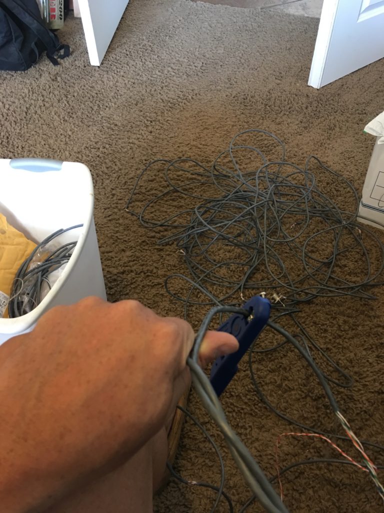 removing the sheath from Cat 6 cable