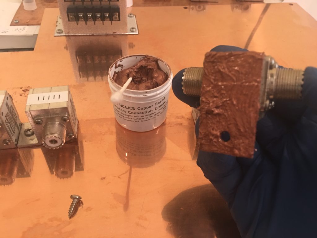 close up of arrestor and copper paste