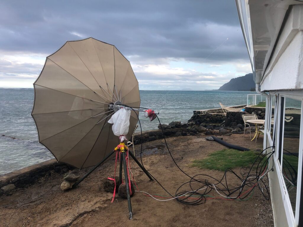 2.4m folding dish looking NE over the ocean in BL11